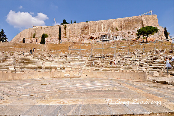 The Theater of Dionysus, one of the earliest theaters in the world is known as the birthplace of Greek Tragedy.  It could seat 17,000 people.