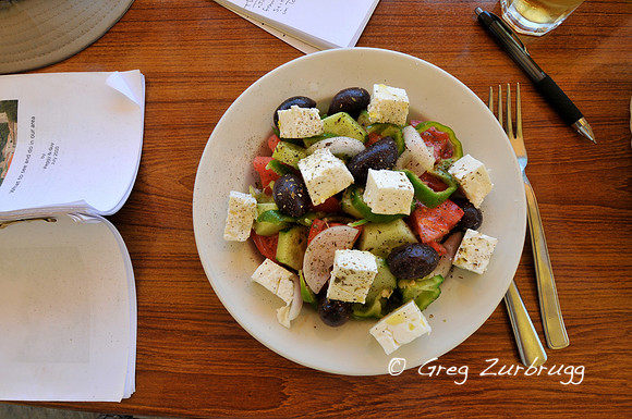 Our favorite Greek Salad at the local Neochori Taverna.