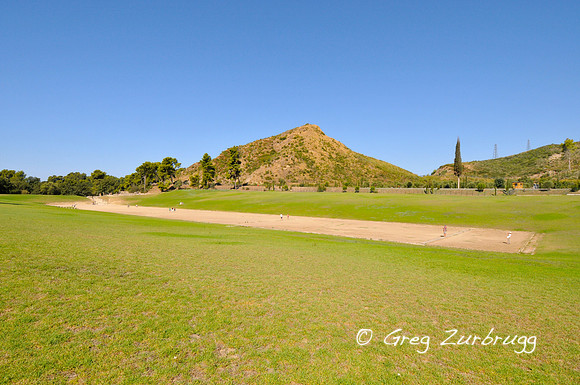 The original Olympic Stadion overlooked by Mt Kronos.