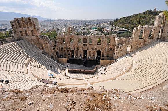 Odeon of Herodes Atticus.  Ancient theater on the slope of the Acropolis, still used today for events.