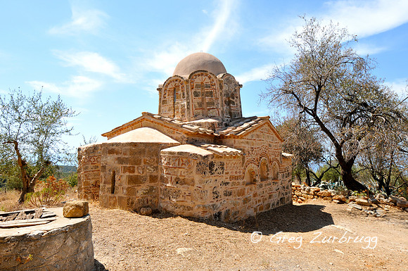 A Byzantine church in the olive orchards near Proastio.
