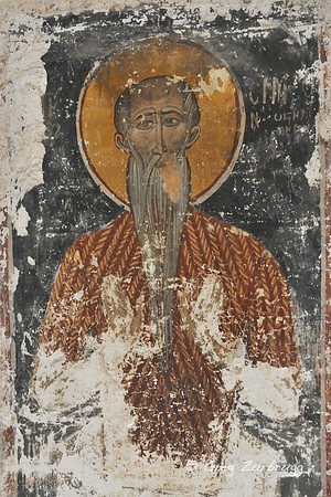 Fresco on the wall of the Byzantine Church of the Apostles.