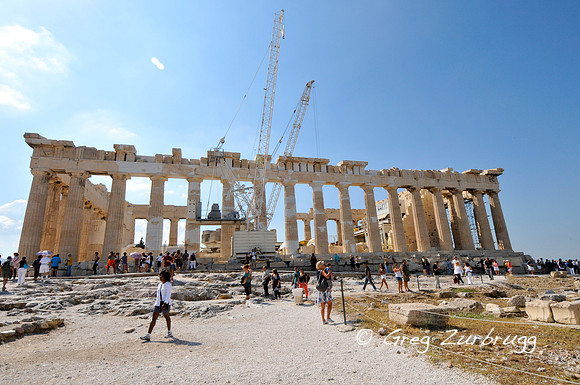 The Parthenon undergoing renovation.