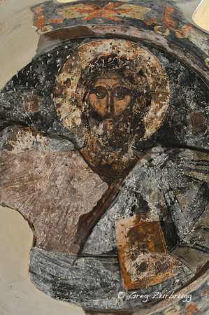 Fresco on the ceiling of the Byzantine Chruch of the Apostles.